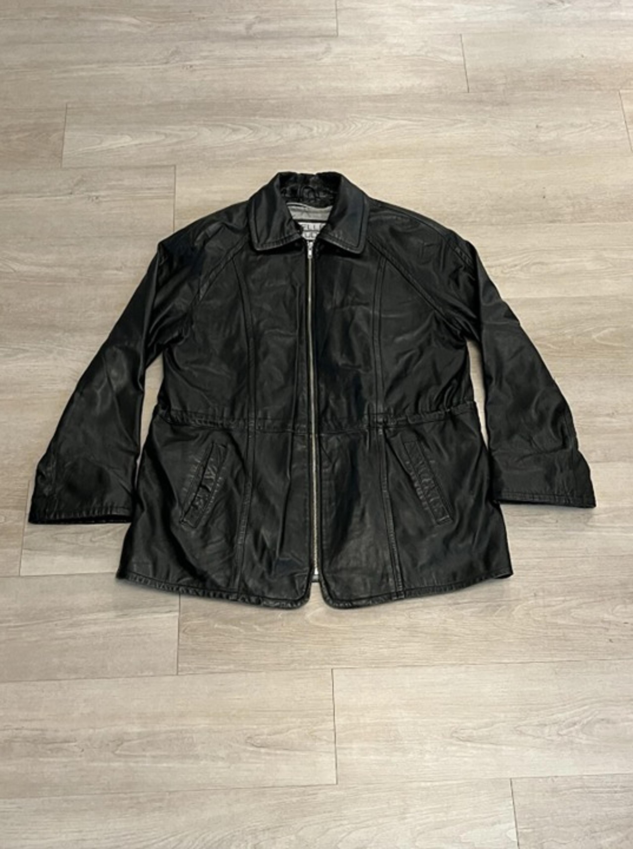 Wilsons Leather Black Classic Heavy Full Zip Up Bomber Jacket Men’s Size XL