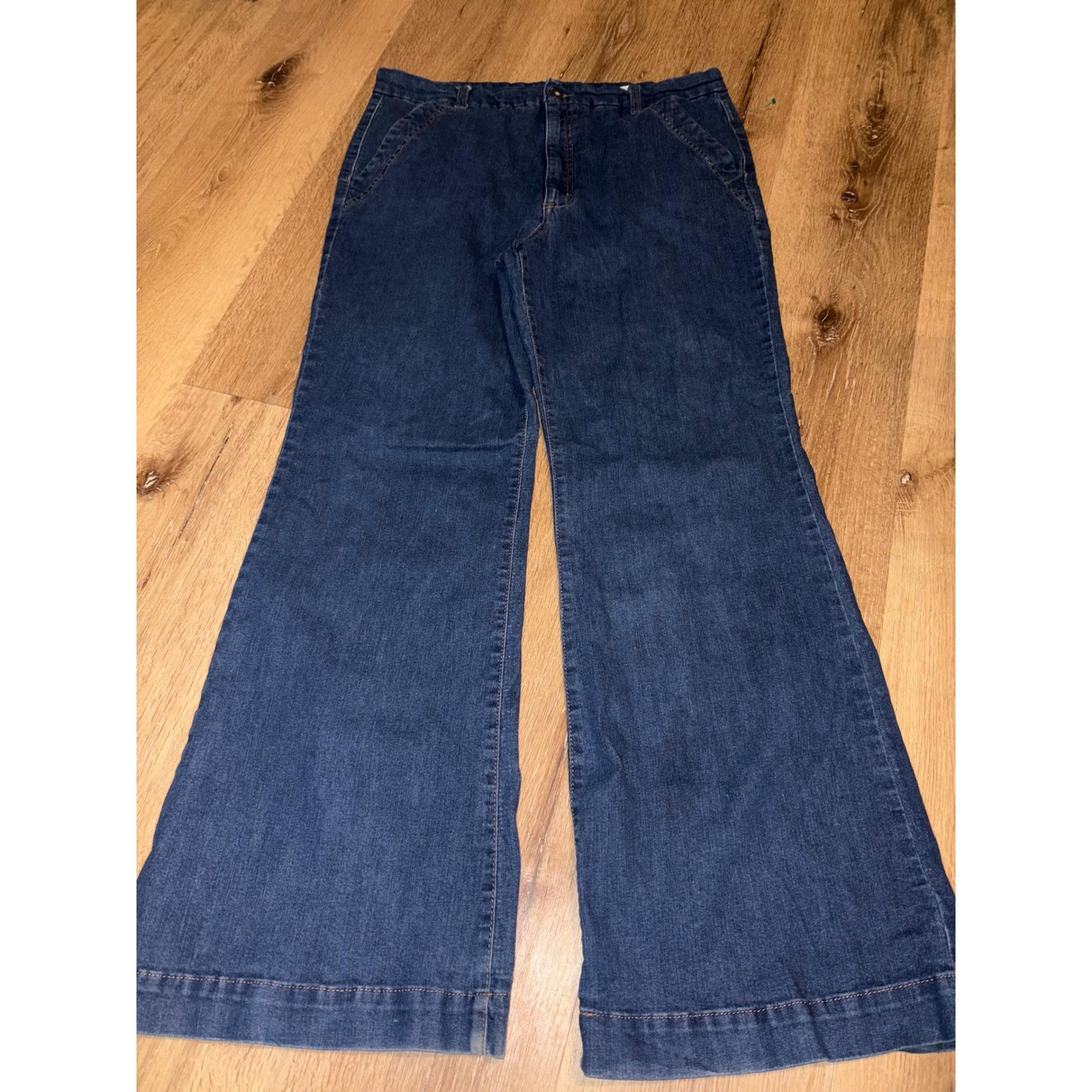 Sofia Vergara Trouser Flare Jeans Wide Leg Dark Wash Denim Women's Size 18