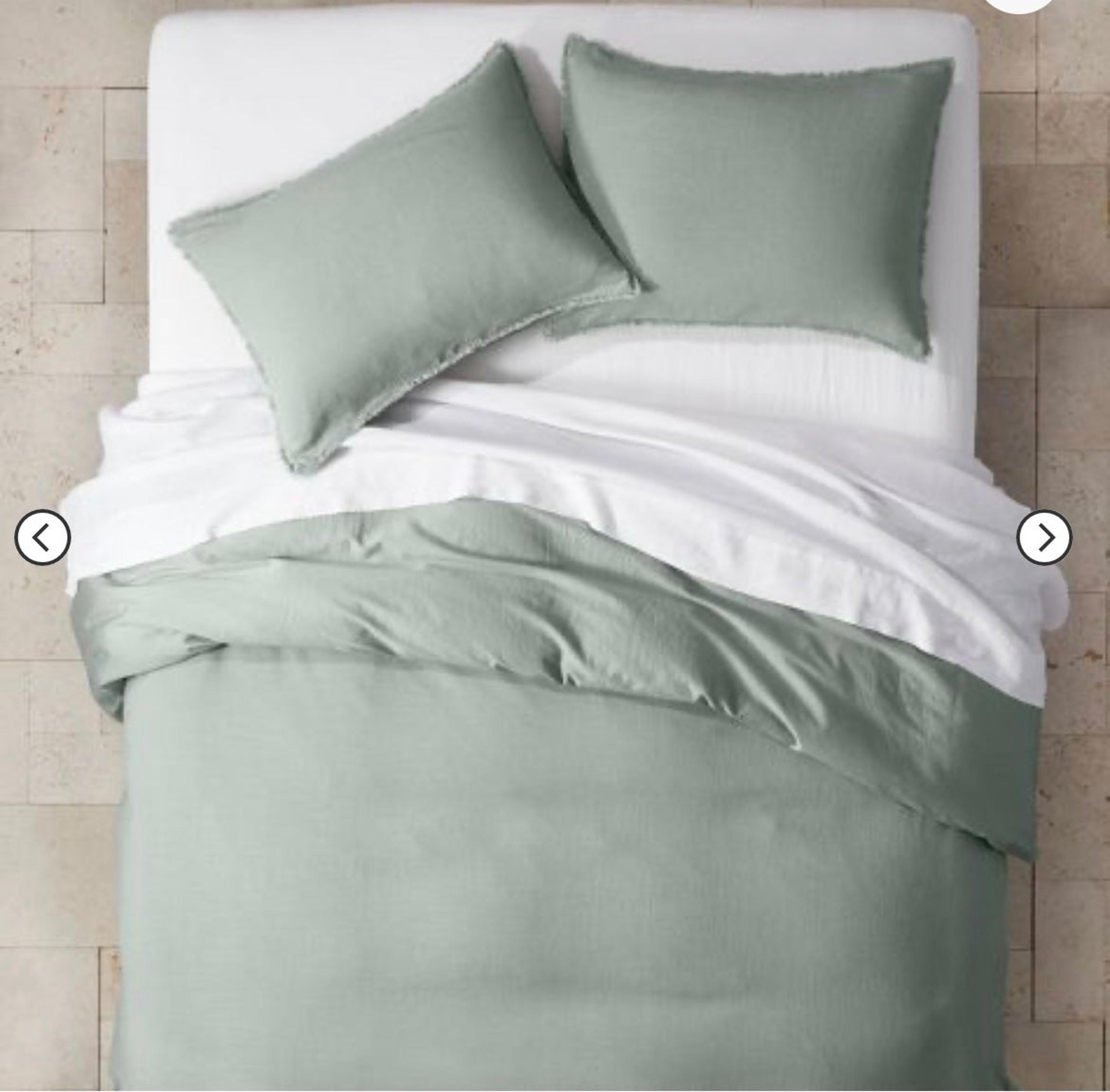 Casaluna Sage Linen Duvet Cover and Throw Pillows - Queen - Target