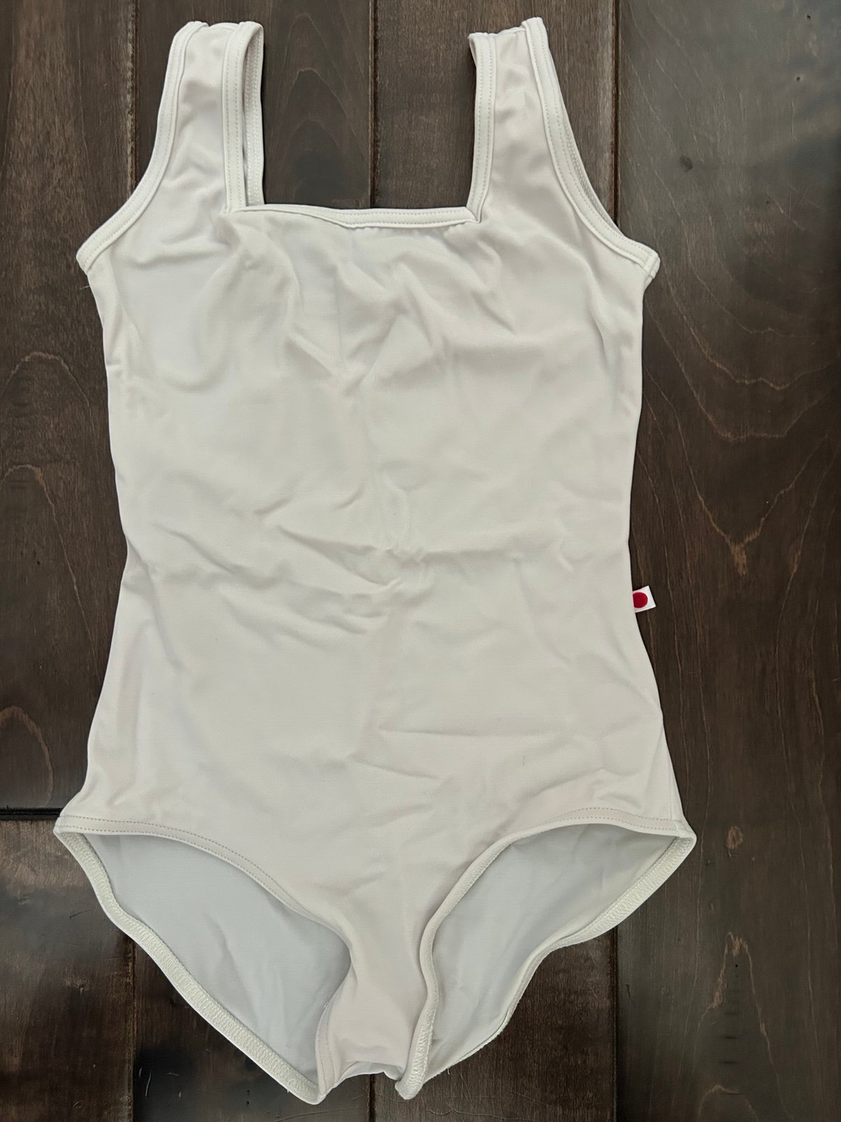 YUMIKO white XS women's extra small ballet leotard front lining