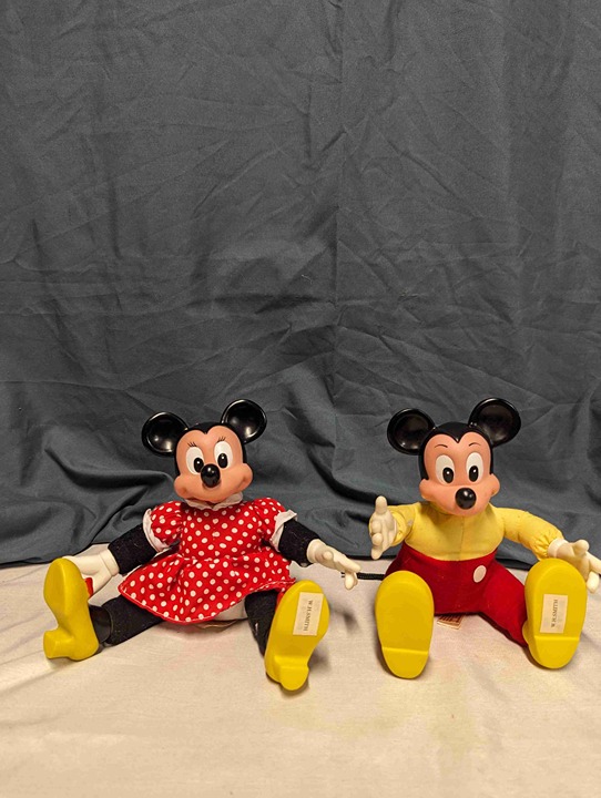 Vintage Applause Disney Mickey Minnie Mouse Plush Stuffed Doll Toy Set of 2