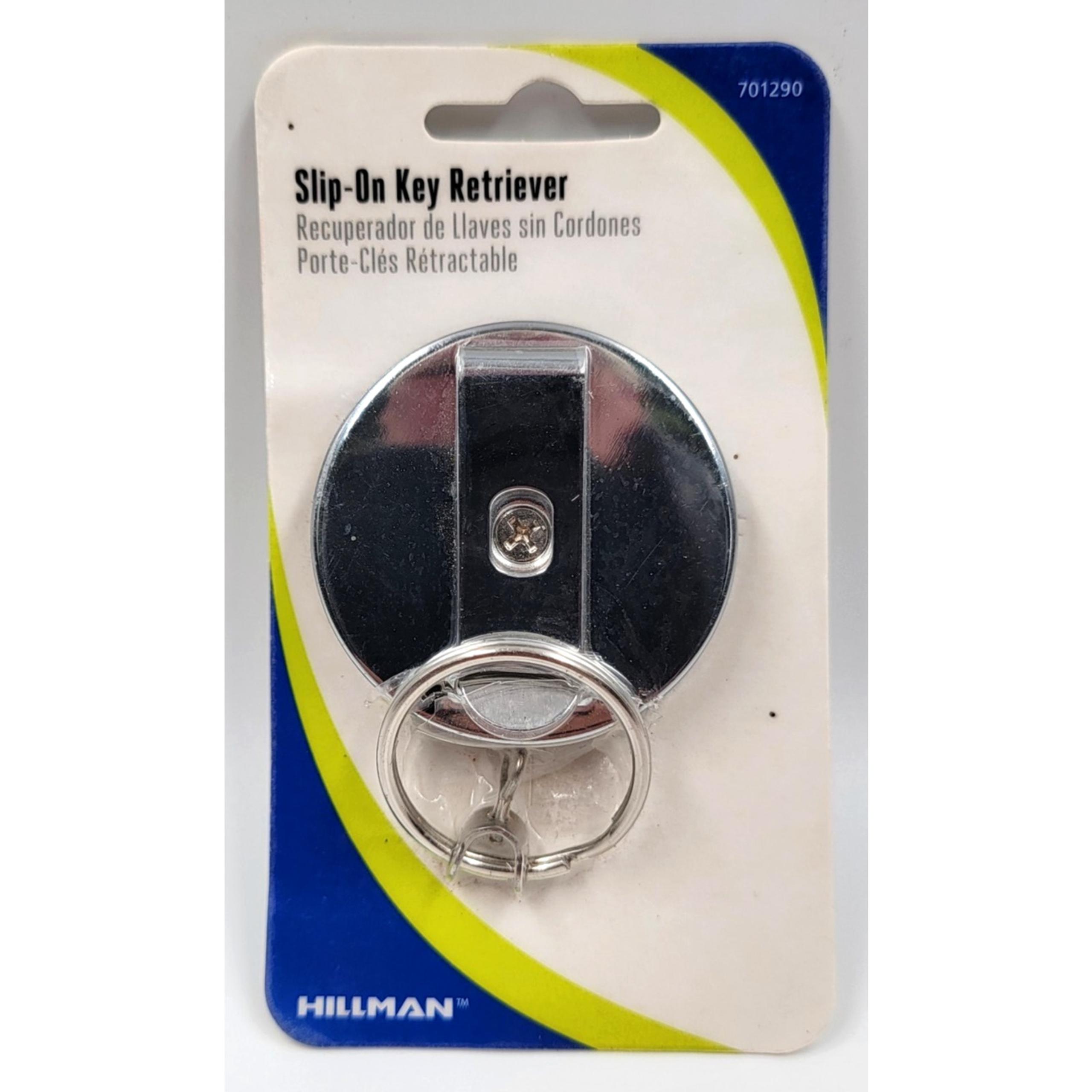 Hillman Retractable KEY CHAIN Belt Hook Pocket Chain 24" Cable Silver 1pk 701290