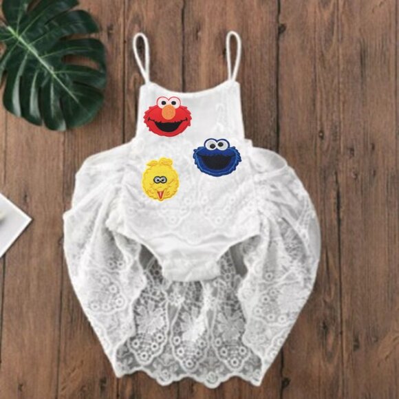 3T Sesame Street Dress First Birthday Outfit Elmo Dress Clothes Romper