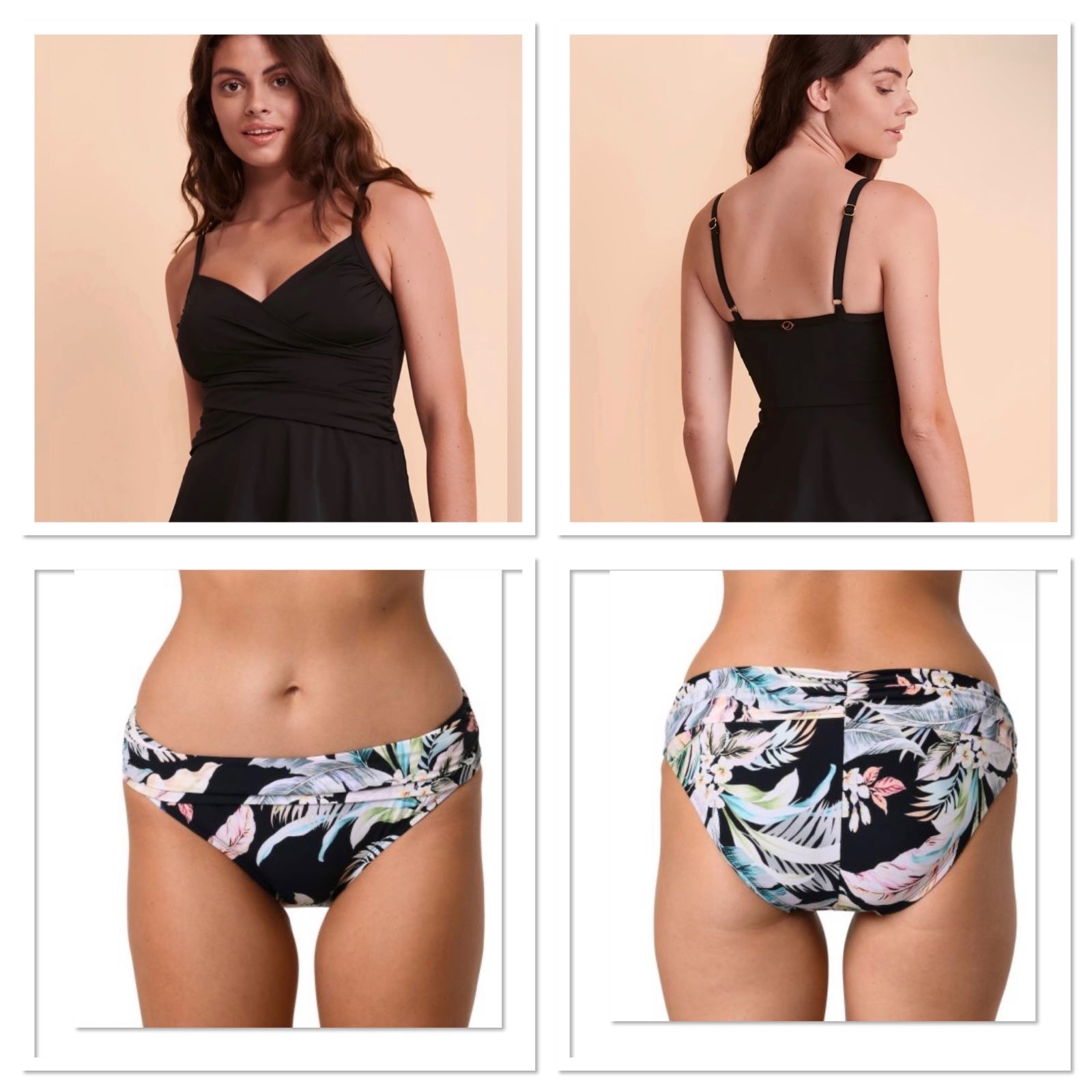 Jantzen Muse Flared Tankini Top and Bikini Bottom Size 10