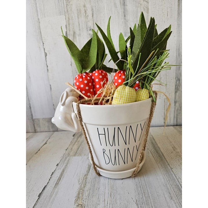 Rae dunn Honey Bunny pot Easter spring magenta large carrots decor unique center
