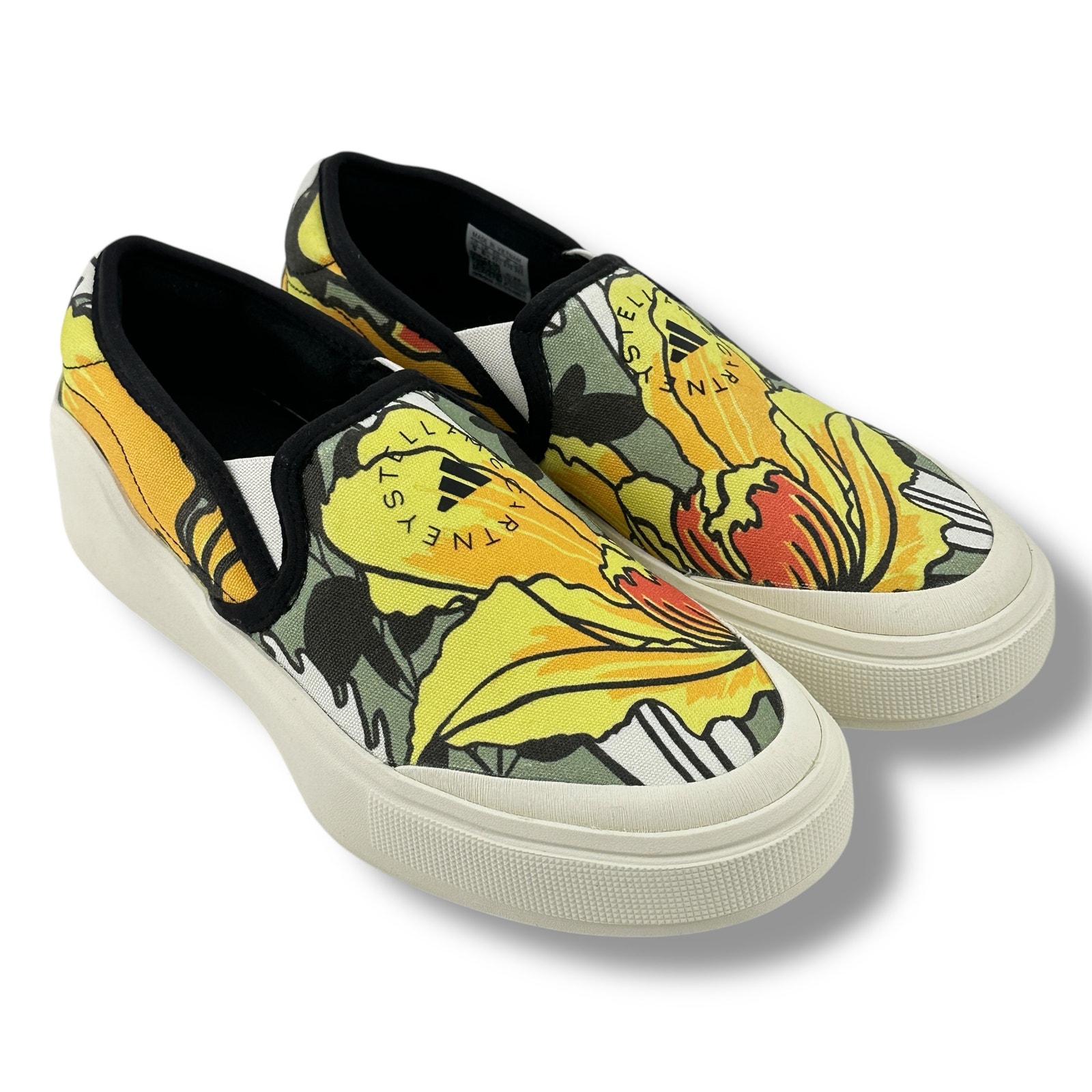 Adidas Stella McCartney Court Slip On Shoes Floral Print Unisex Men 9 Women 10