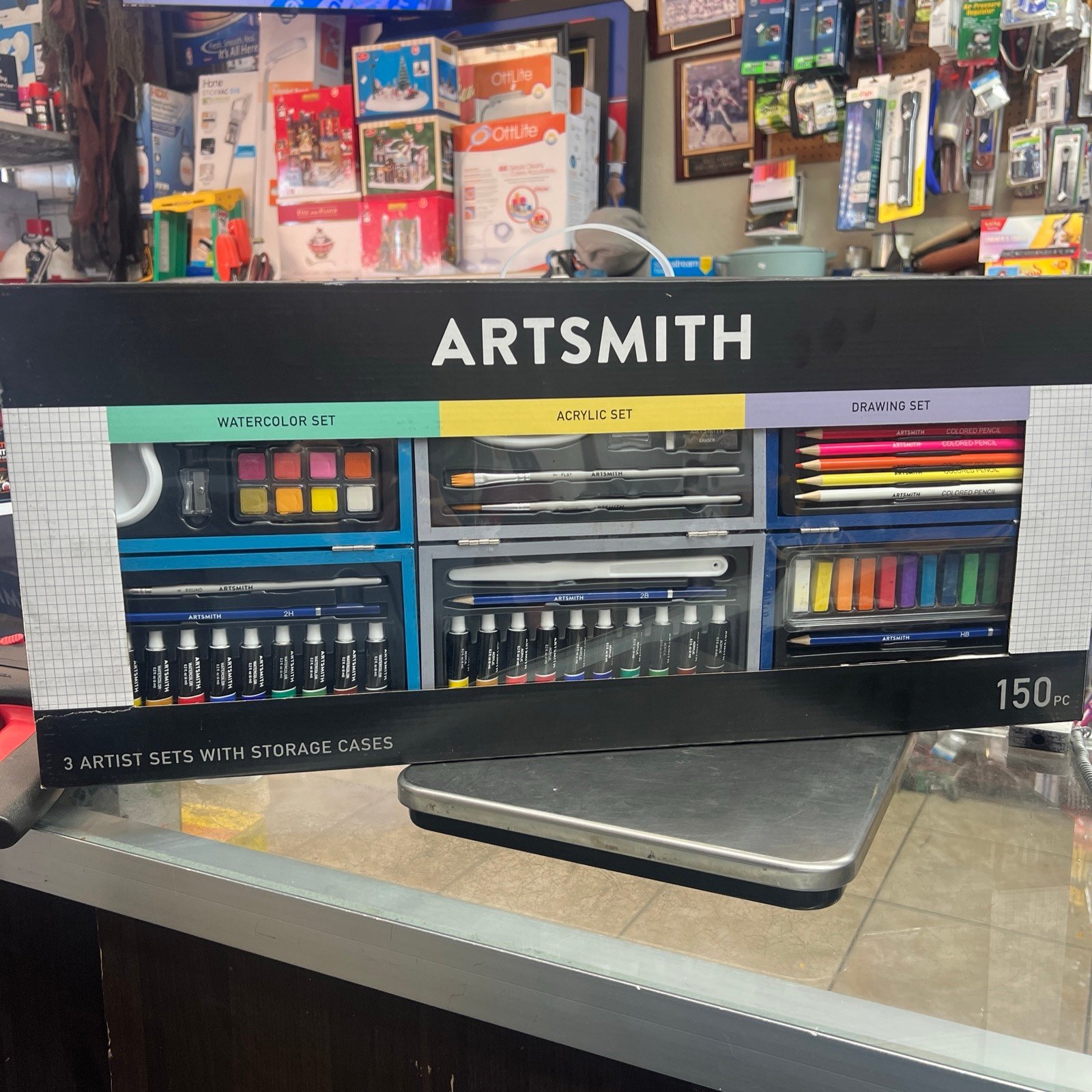 Artsmith 3 Artist Sets with Storage Cases 150 Pieces #1972-6678