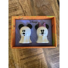 Disney Mickey Mouse & Minnie Mouse Ghost Halloween Salt & Pepper Shakers Ceramic
