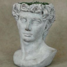 6.5 Planter / Small Tall Classic Man Head Planter Garden Art