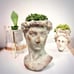 6.5 Planter / Small Tall Classic Man Head Planter Garden Art