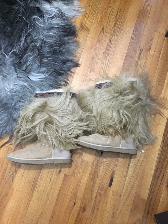 Australia Luxe Collective shearling and goat hair boots size 11 new
