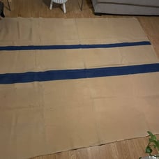 Vintage Heavy Wool Blanket Beige 80 x 93