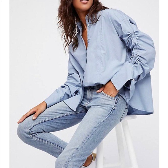 Free People Womens Poplin Shirt
