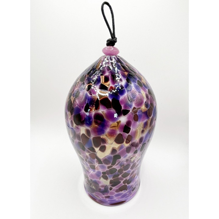 Textured Multicolor Blown Glass Hanging Wind Chime