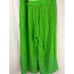 JOHNNY WAS Womens Cropped Pants Wide Leg Lime Green Floral Scalloped Hem Sz Sm