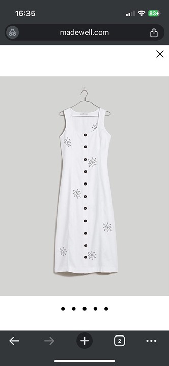 NWT Madewell Button-Front Midi Dress in 100% Linen 2