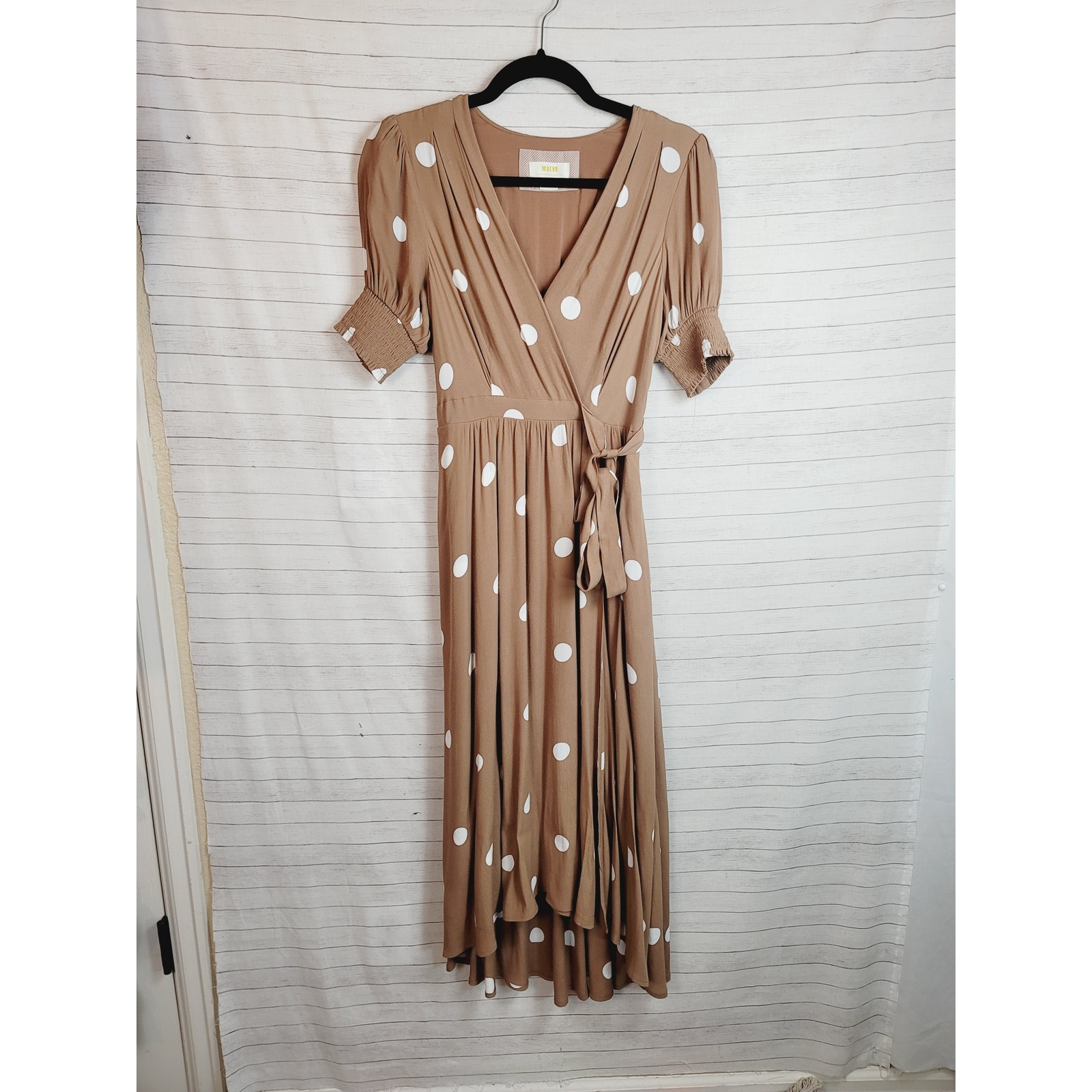 Anthropologie Bernice Polka Dot Wrap Dress, sz 0