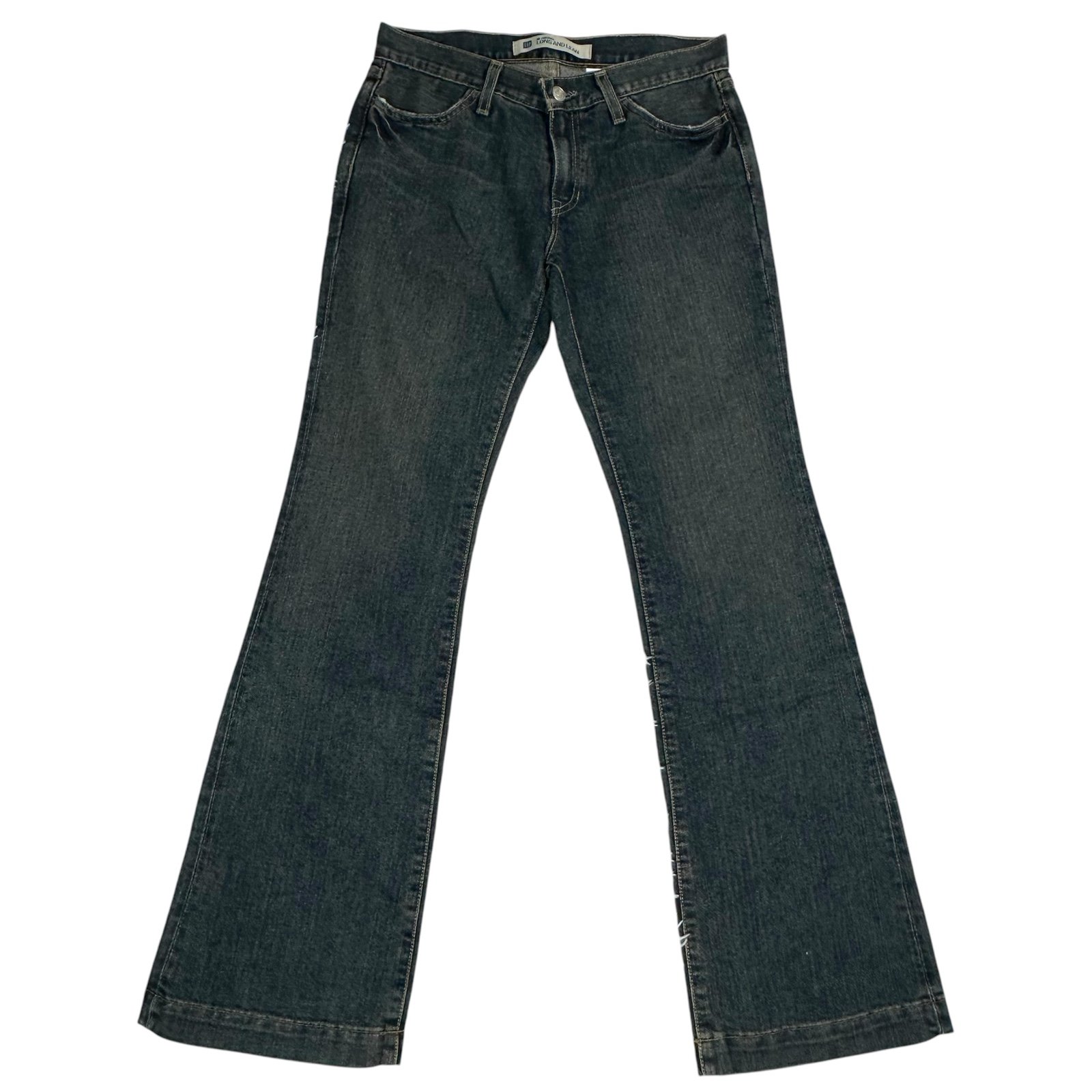 VTG Gap Long And Learn Jeans Womens Sz 4 Dark Wash Flare Denim Y2K Made In USA