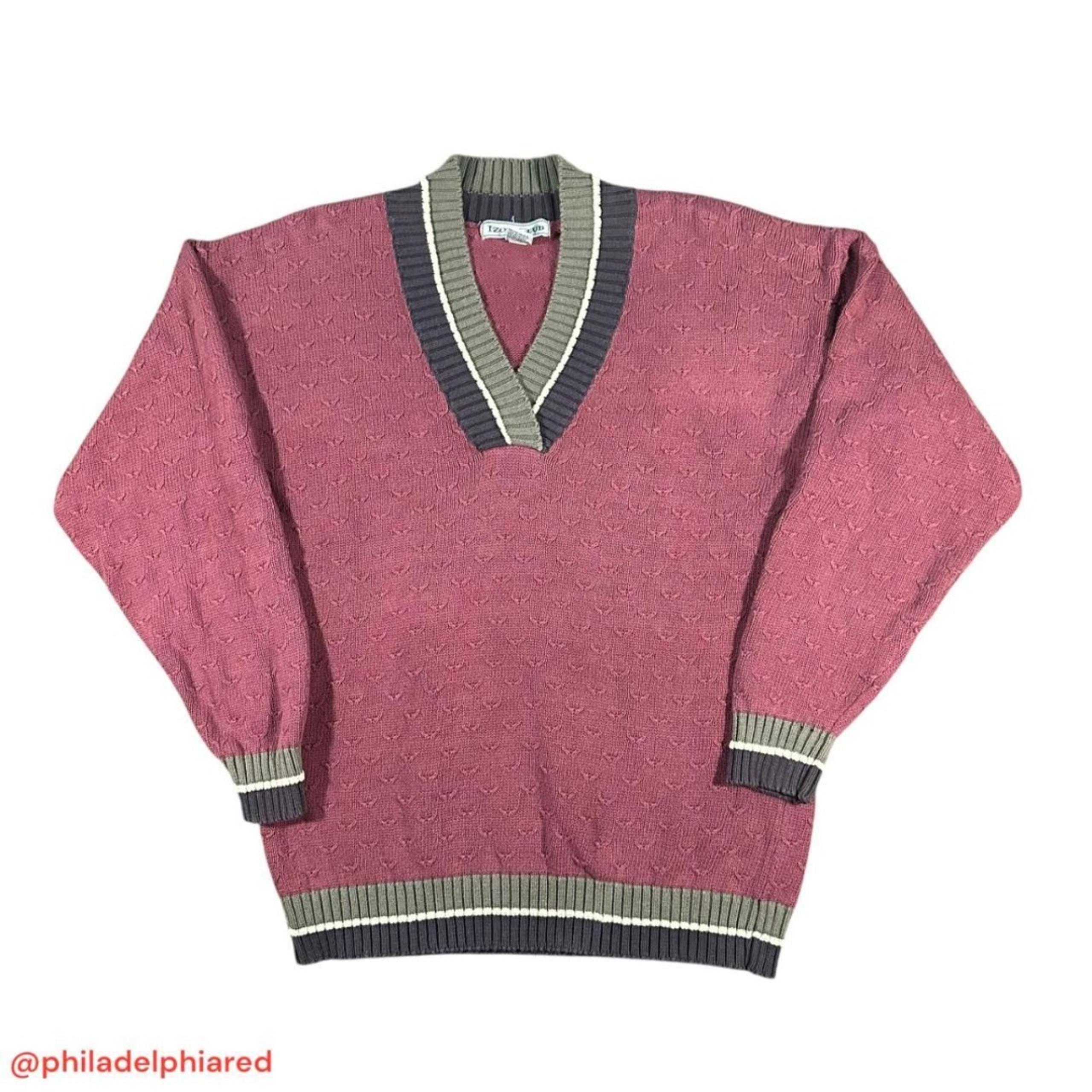 VTG 1990's Izod Club v-neck sweater 100% cotton womens Large