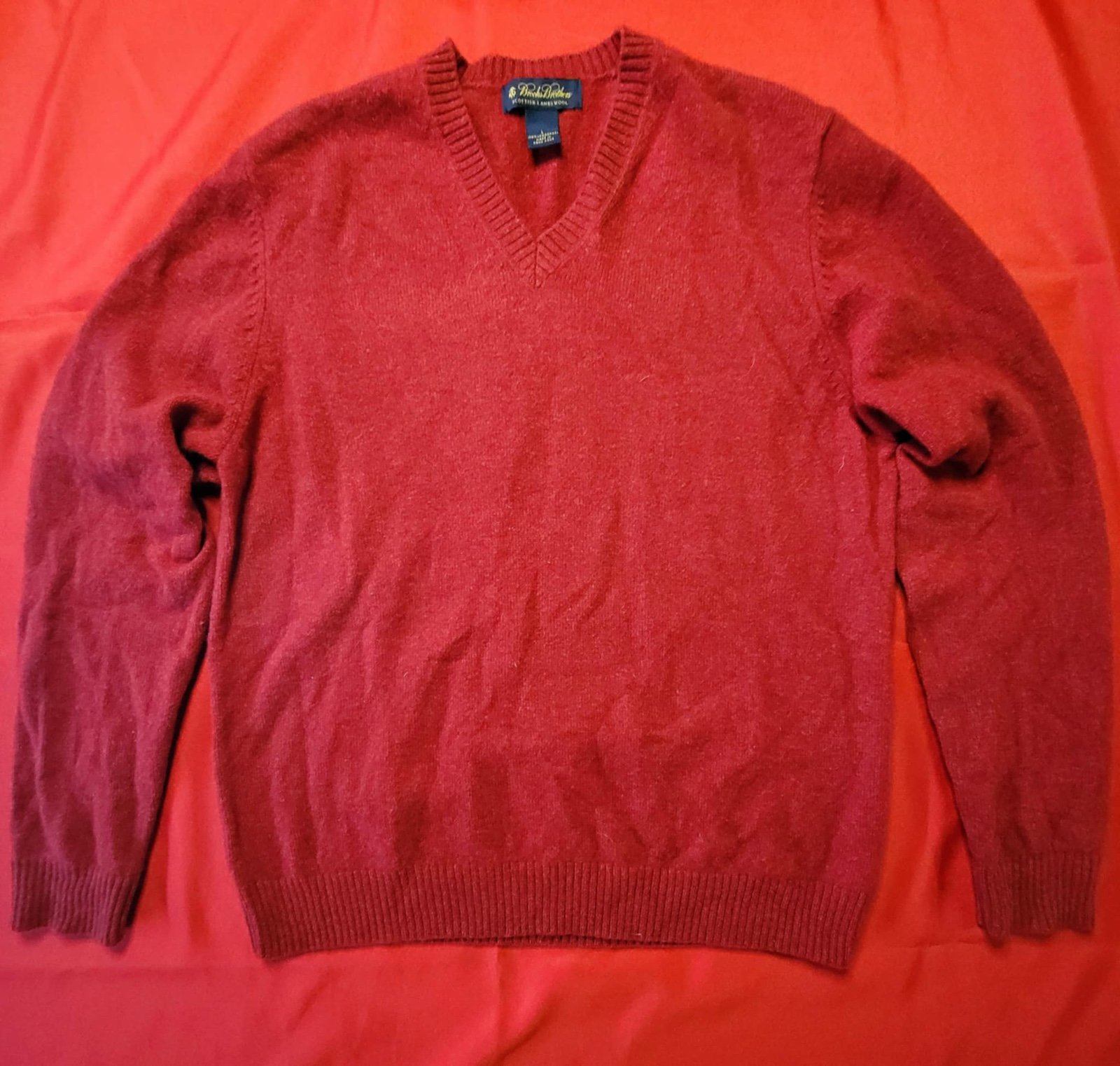 Brooks Brothers Scottish Lambswool V-Neck Sweater