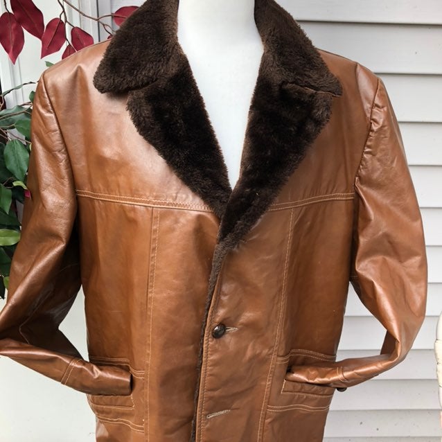 Vintage Men's LEATHER SHOP Jacket Size 4