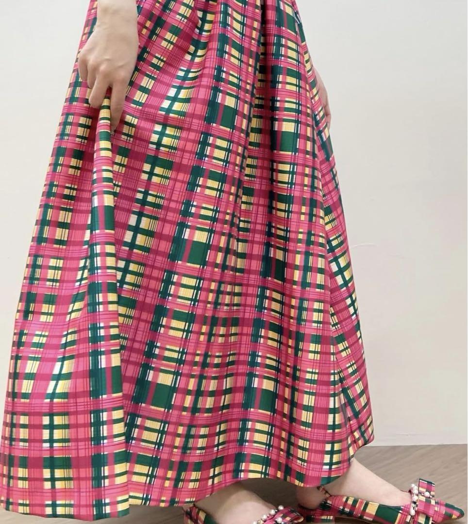 Tsuru by Mariko Oikawa Ariana Pink Check Skirt