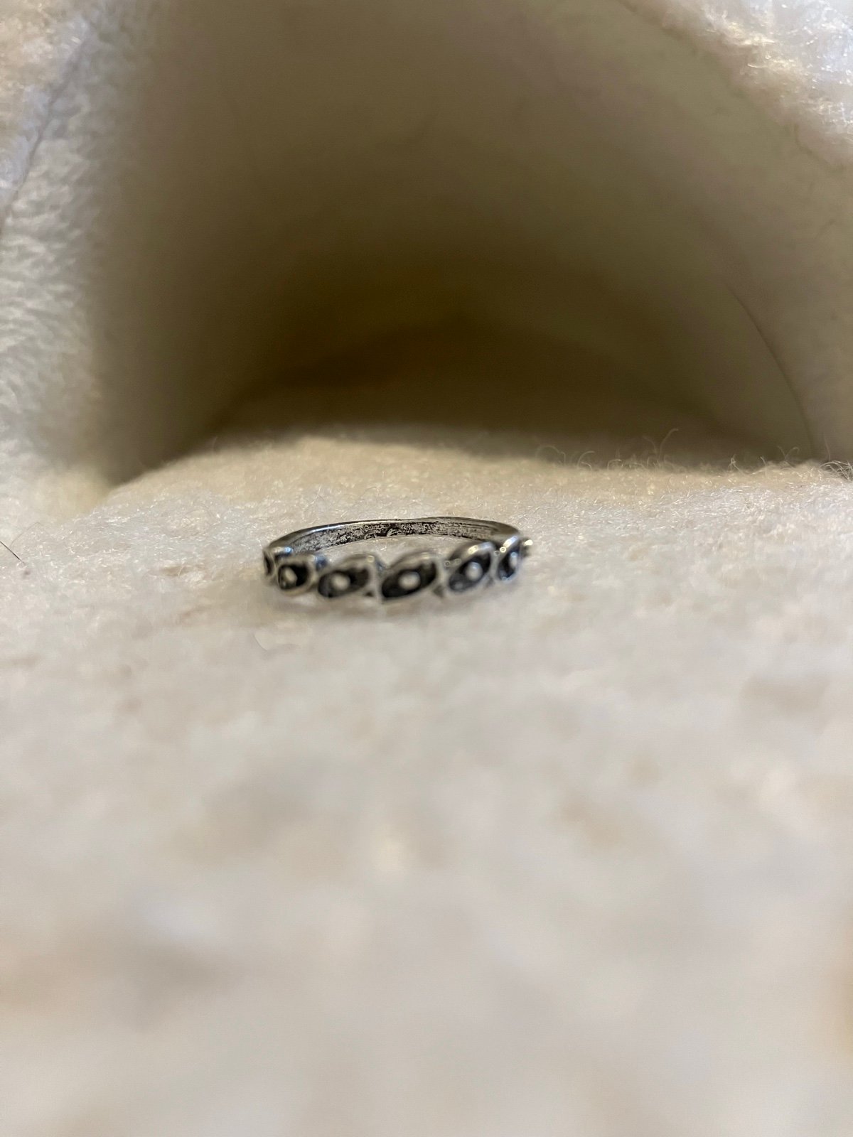 Silver Hand-Carved Design Antique Vintage Ring