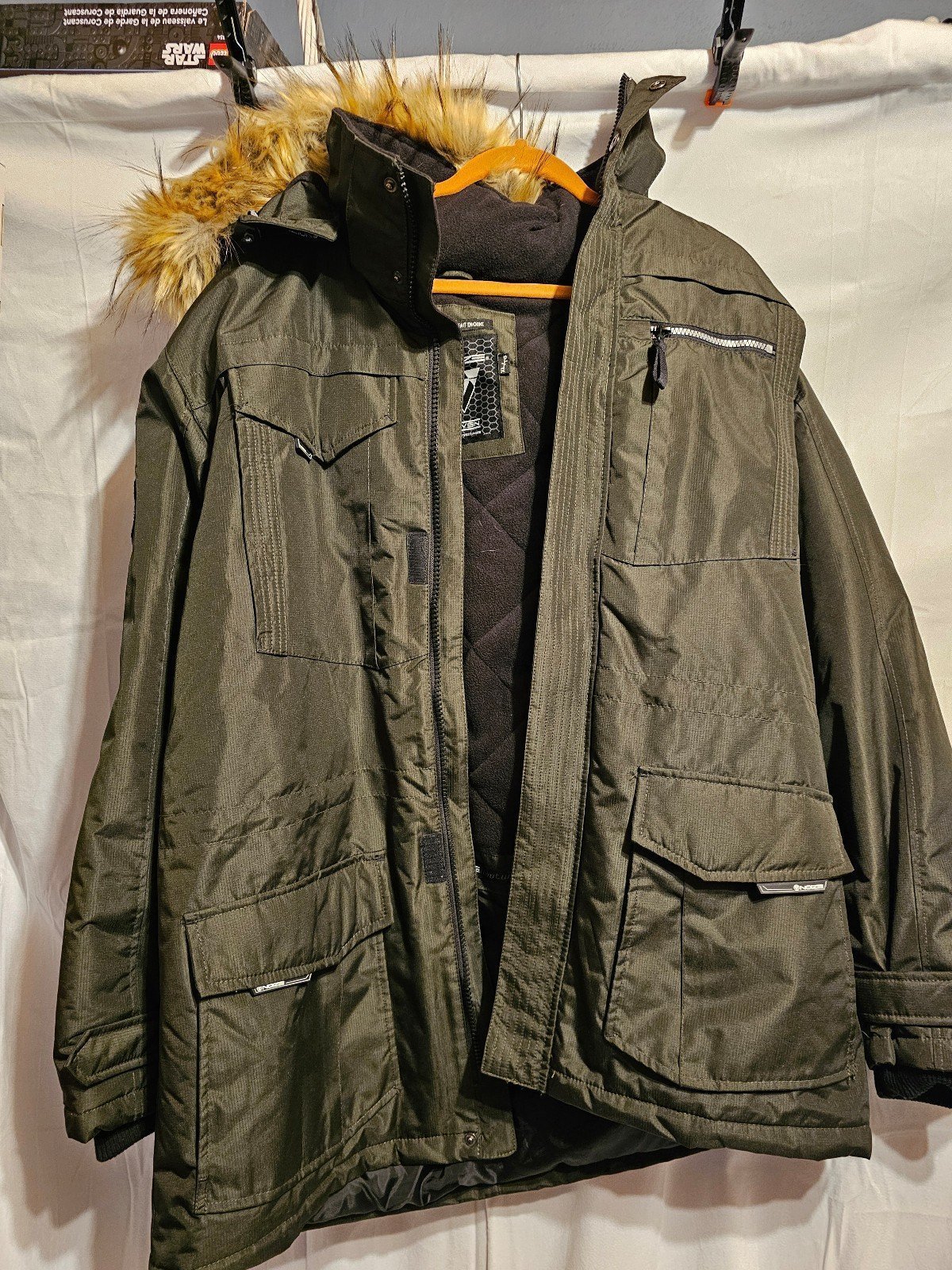 Noize Nora Blue Long Parka Fur Hood Cold Coat