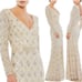 Mac Duggal Embellished V neck long sleeve Evening dress size 2.
