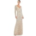 Mac Duggal Embellished V neck long sleeve Evening dress size 2.