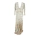 Mac Duggal Embellished V neck long sleeve Evening dress size 2.