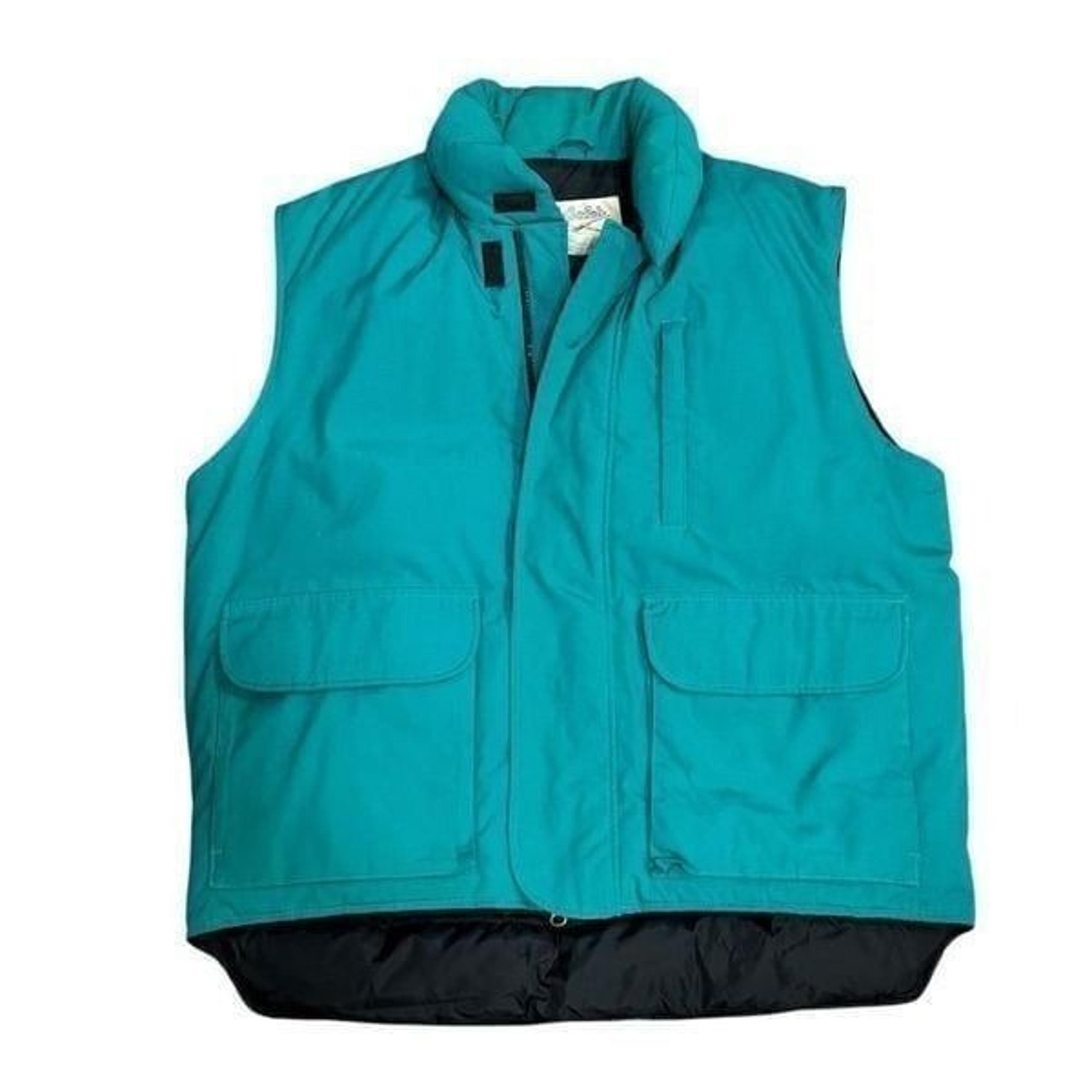 Cabela's Men's XL Teal Green Goose Down Puffer Vest Vintage Full Zip