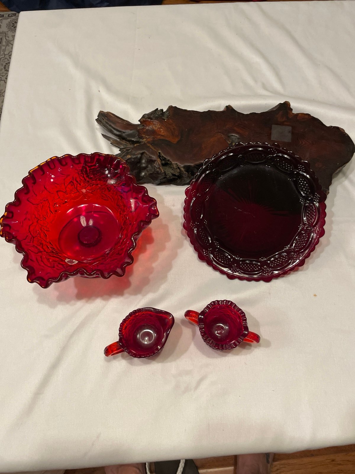 Lot of Vintage Ruby Red Glass
