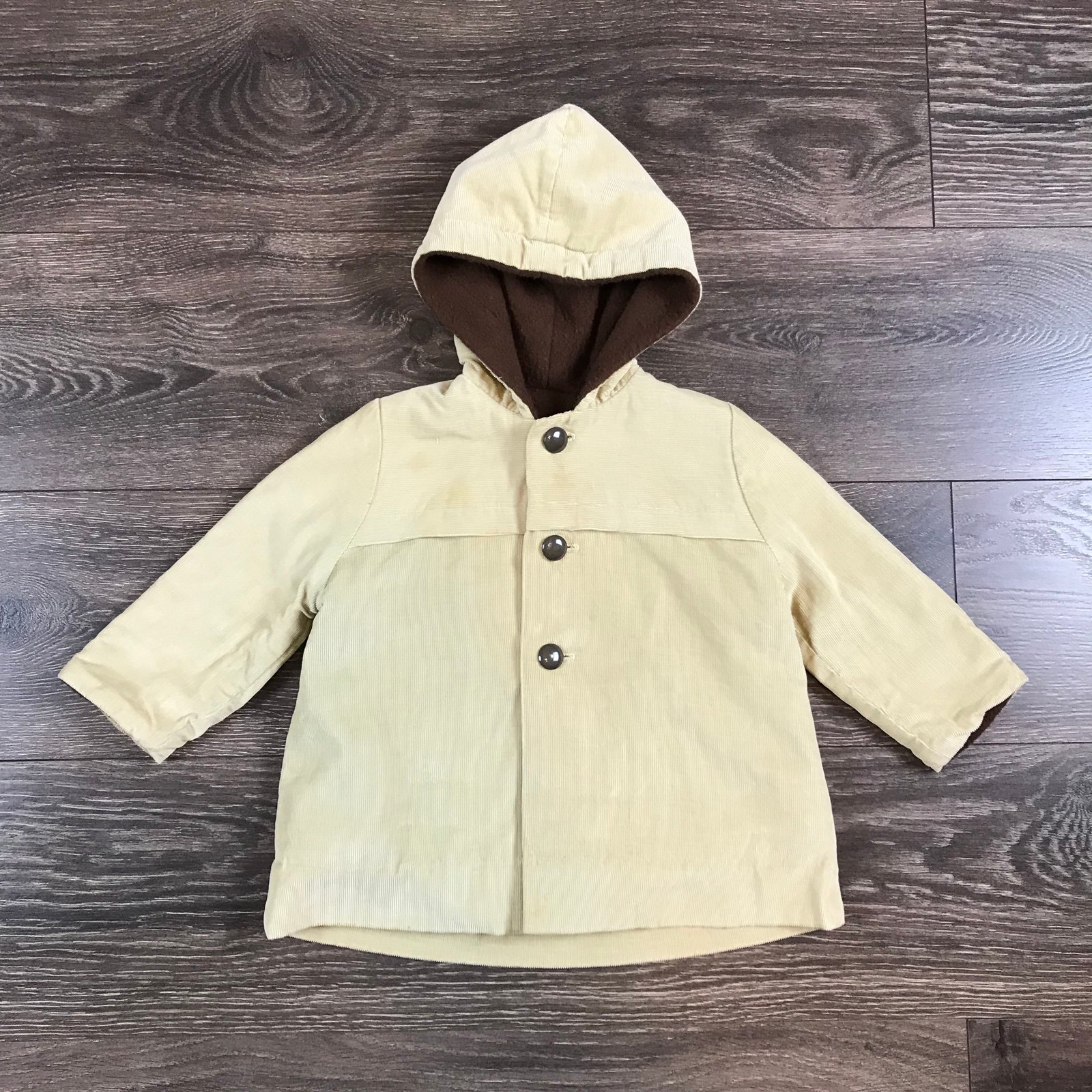 Millicent's Of San Francisco Kids Toddler Vintage Khaki Hooded Corduroyed Coat