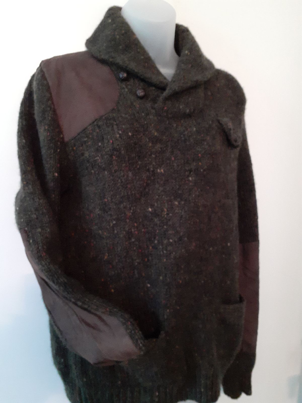 POLO by Ralph Lauren,WOOL PULLOVER SWEATER,ELBOW PADS,SIZE MEDIUM