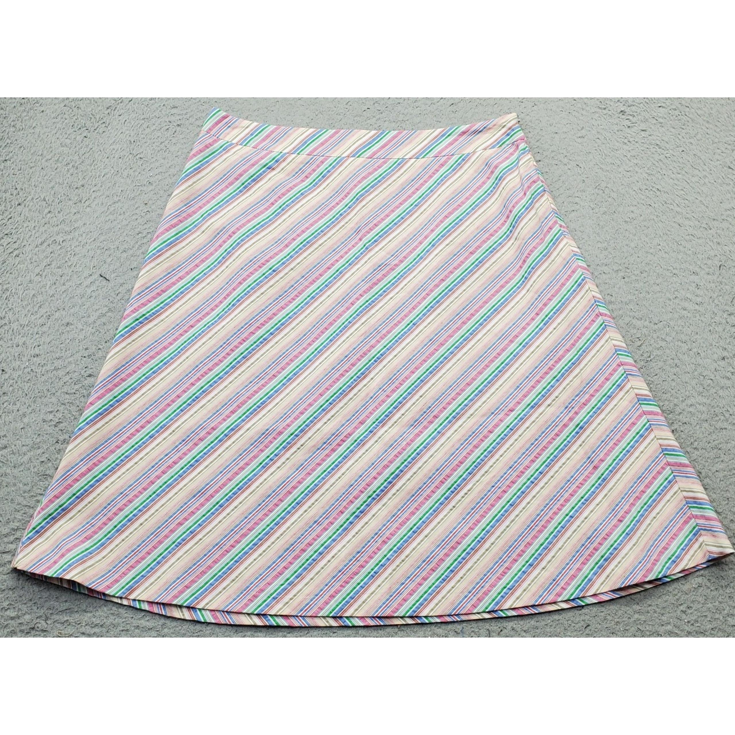 harvé benard by Benard Holtzman A Line Skirt Women Size 8 Multi Striped Side Zip