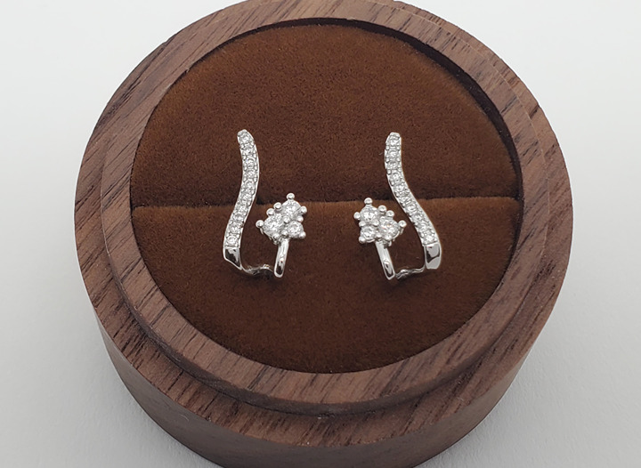 Solid 925 Sterling Silver Womens 2ct Diamond Claw Earrings Ladies New Jewelry