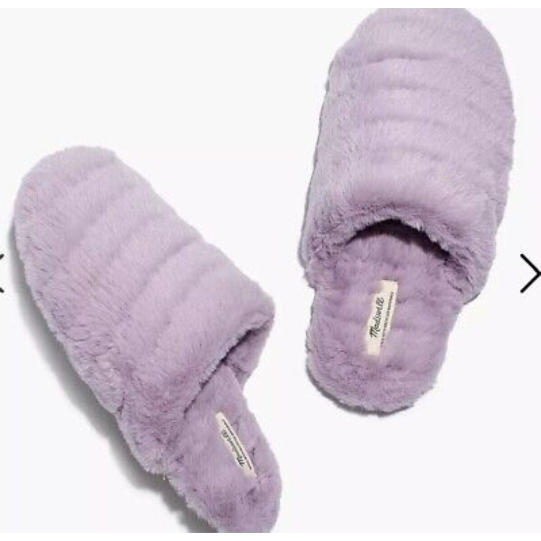 Madewell Quilted Scuff Slippers in Recycled Faux Fur