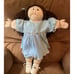 Vintage 80’s Handmade Brown Hair Blue Eyes Girl Doll 16.5 Inches