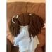 Vintage 80’s Handmade Brown Hair Blue Eyes Girl Doll 16.5 Inches