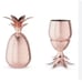 Copper Plated Stainless Steel Pineapple Cocktail Shaker & Matching Shot Glasses
