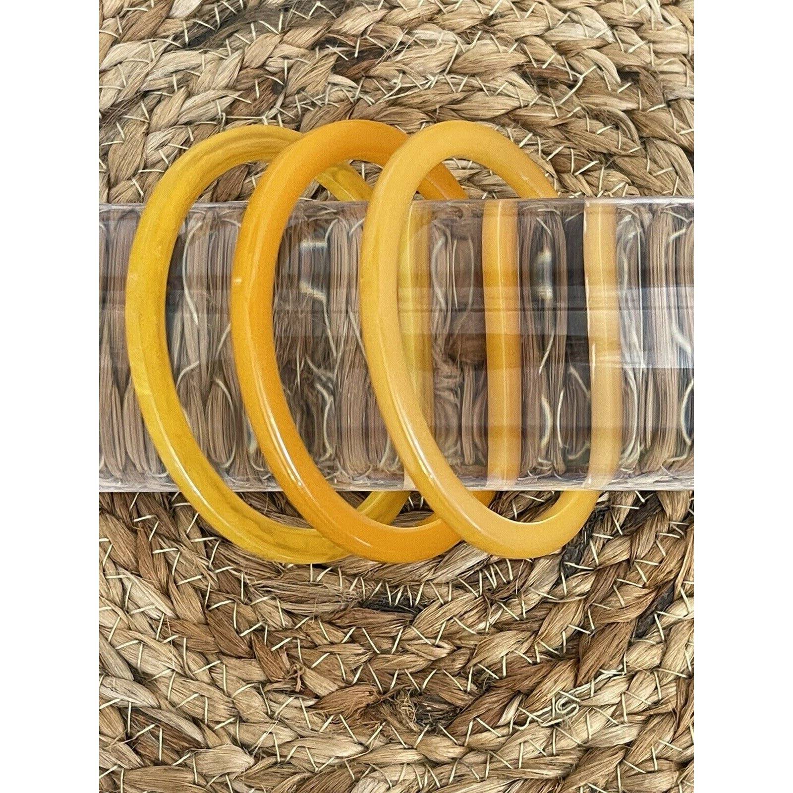 Lot of 3 VTG Orange Bakelite Bracelets