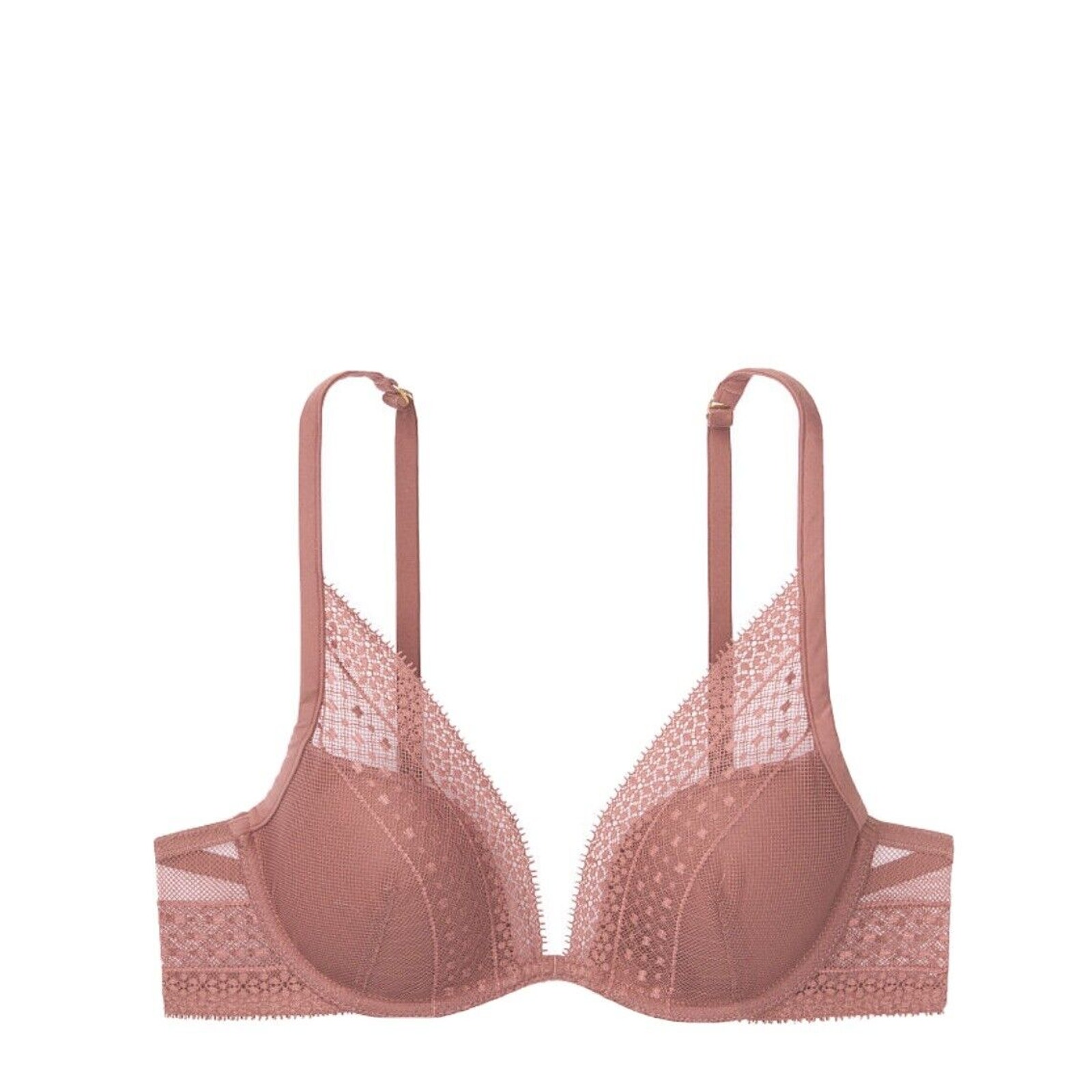 Bra Victoria's Secret Incredible 32DDD Lightly Lined Plunge Vintage Rose New