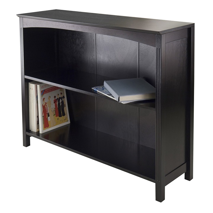 2 section bookcase, wide, espresso, home decor