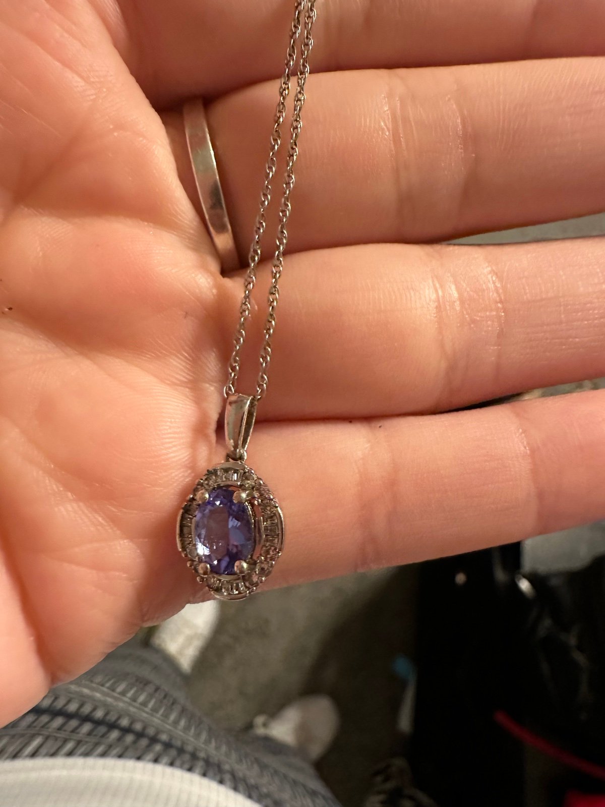 Sterling silver tanzanite necklace
