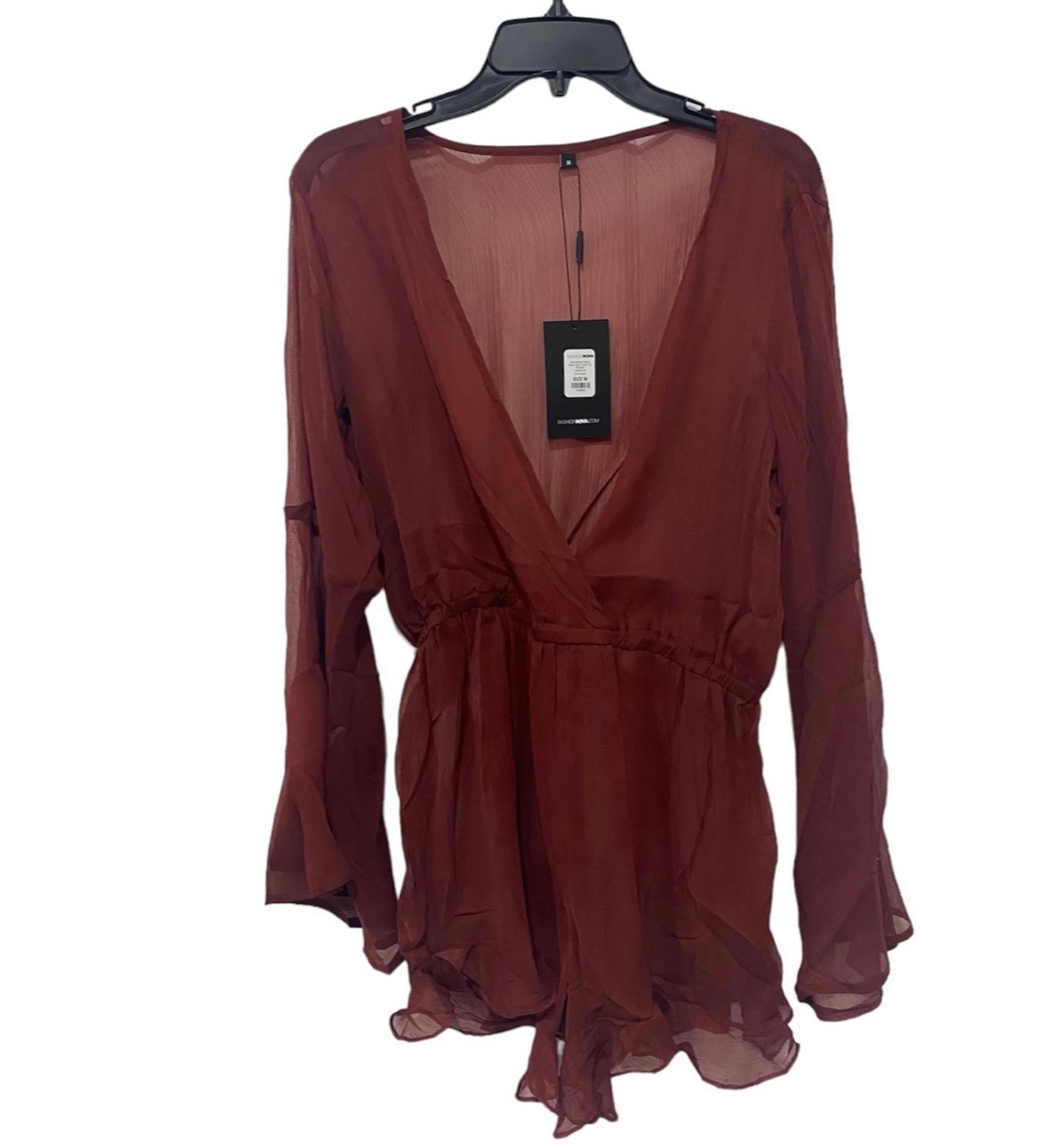 Fashion Nova Swimsuit Sheer Coverup Romper
