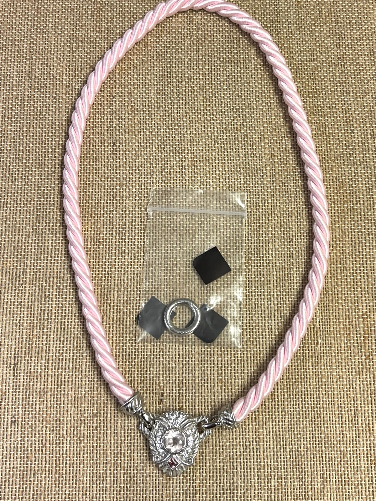 Judith Ripka Sterling Silver Pink Silk Gemstone Necklace