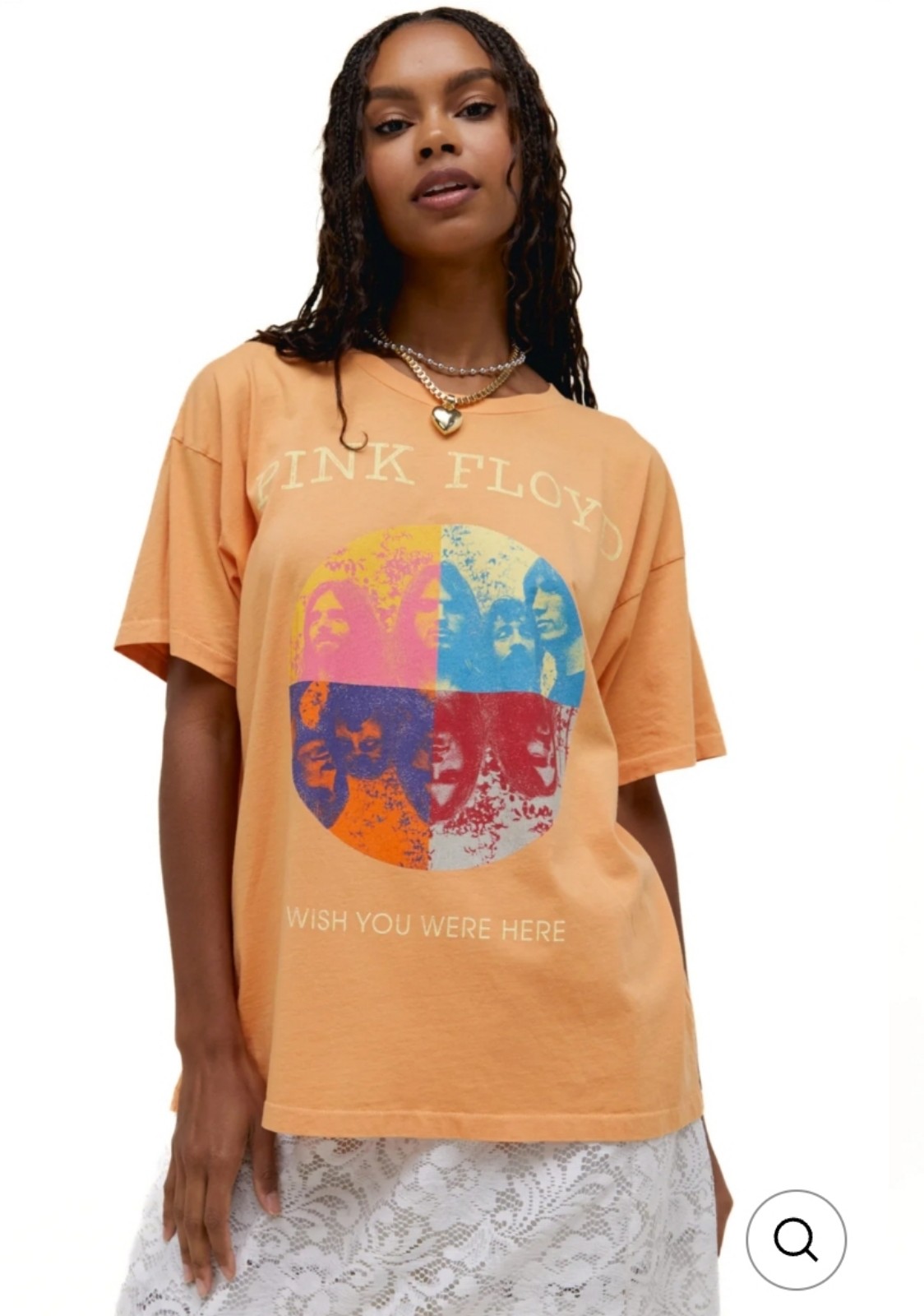 Daydreamer Pink Floyd Wish You Were Vintage Peach Tee