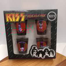 KISS Sonic Boom Shot Glass Set 4 Pack ICUP NEW In Box Collectible 2012 Rare