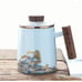 NWT coffee tea Tumbling Waves Tea Mug with Infuser and Lid 15 OZ